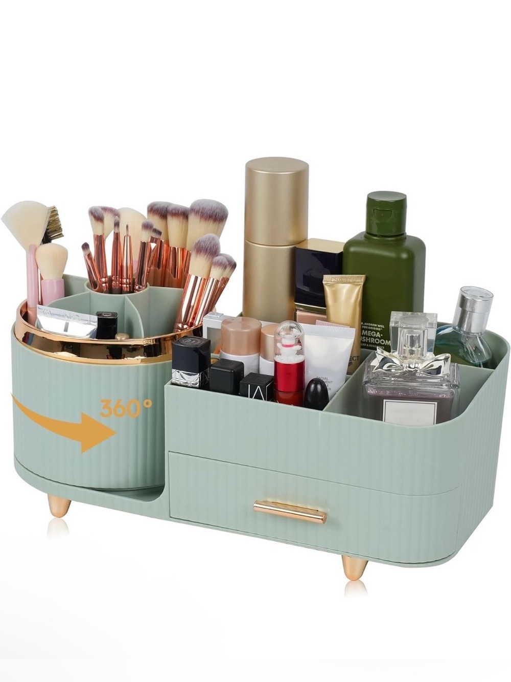 Makeup Organizer Storage Caddy in Mint Green